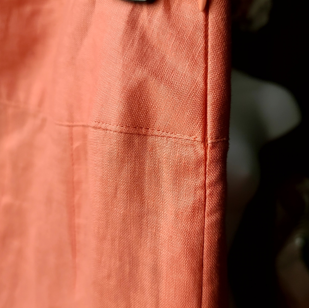 E-col-o-gie tangerine linen embroidered skirt sz10 - Picture 7 of 10